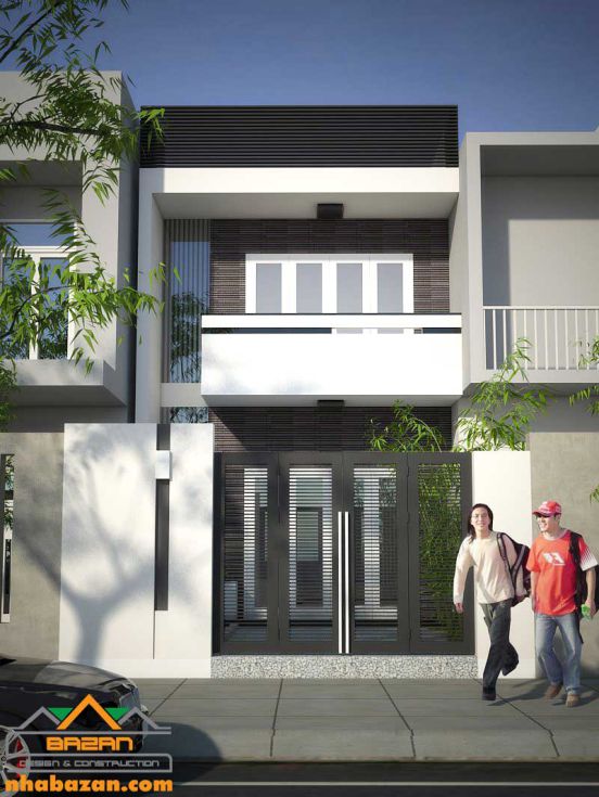 Mẫu thiết kế nhà 1 trệt 1 lầu diện tích 5x20m