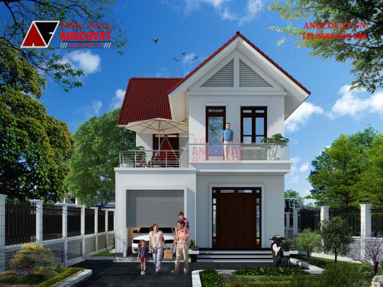 Mẫu thiết kế nhà 1 trệt 1 lầu diện tích 7x15m